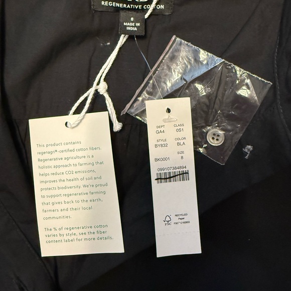 J. Crew Classic Black Elena Drama Midi Shirt-dress in cotton poplin NWT 8 - Picture 9 of 13